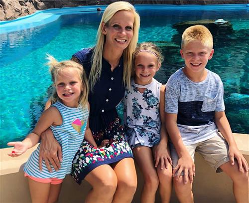 Me and my 3 kids at the dolphin encounter 